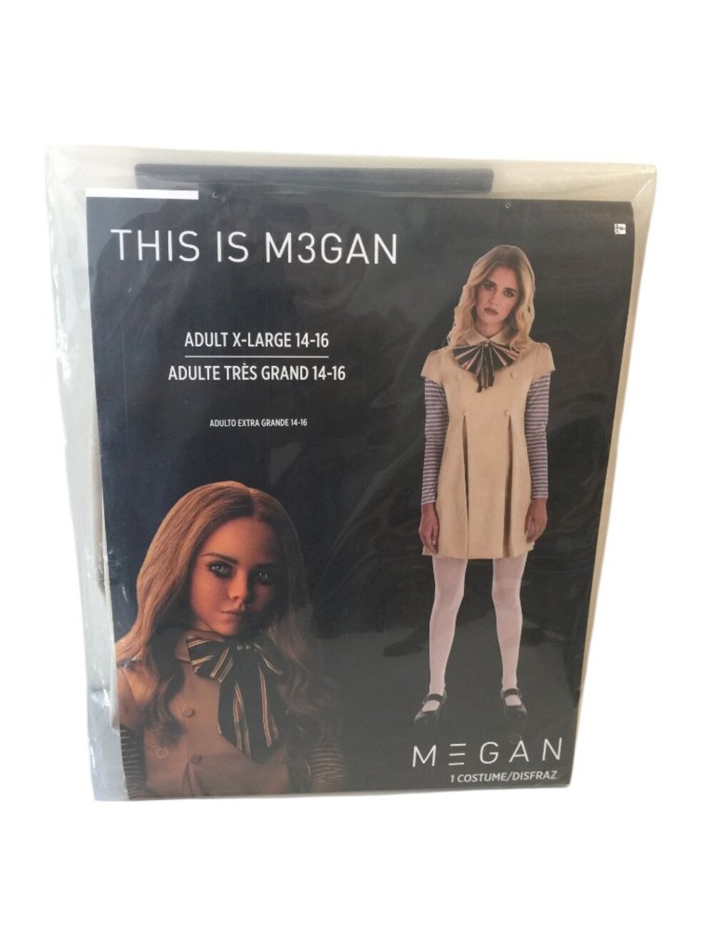 Universal Studios THIS IS M3GAN Adult X-Large 14-16 Costume Dress with Bow Tight